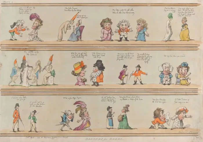 Framed Print : Borders for Rooms, Plate 4, April 1, 1799. April 1, 1799. Creator: Thomas Rowlandson
