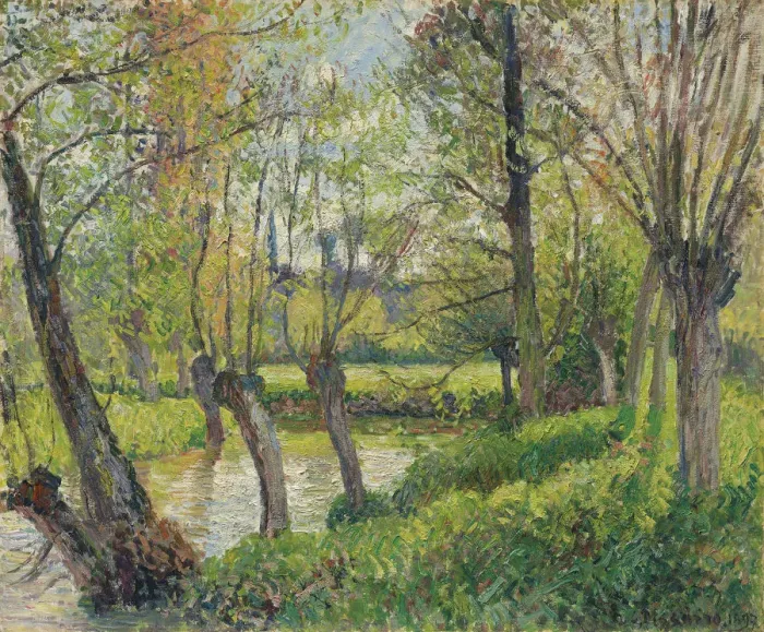 Framed Print : Bords de l Epte a Eragny, soleil couchant, 1897. Creator: Pissarro, Camille (1830-1903) Framed Print : Bords de l Epte a Eragny, soleil couchant, 1897. Creator: Pissarro, Camille (1830-1903)