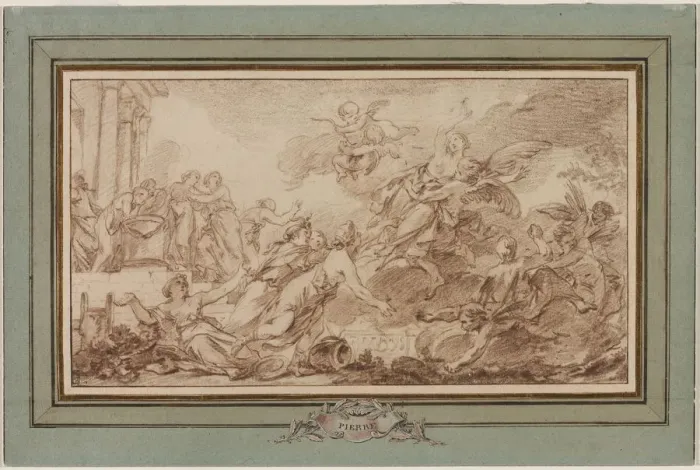Framed Print : Boreas Abducting Oreithyia, c. 1755-1760. Creator: Jean-Baptiste-Marie Pierre (French, 1713-1789) Framed Print : Boreas Abducting Oreithyia, c. 1755-1760. Creator: Jean-Baptiste-Marie Pierre (French, 1713-1789)