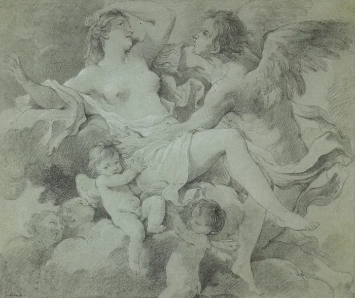Framed Print : Boreas and Orithyia, about 1741. Creator: Charles-Joseph Natoire Framed Print : Boreas and Orithyia, about 1741. Creator: Charles-Joseph Natoire