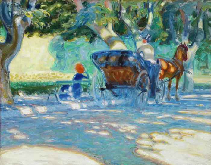 Framed Print : In the Borély Park, 1909. Creator: Verner Thome Framed Print : In the Borély Park, 1909. Creator: Verner Thome
