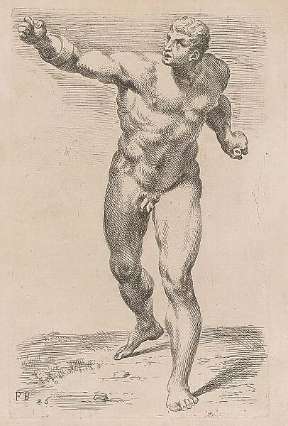 The Borghese Gladiator, front view [plate 26], 1638. Creator: François Perrier