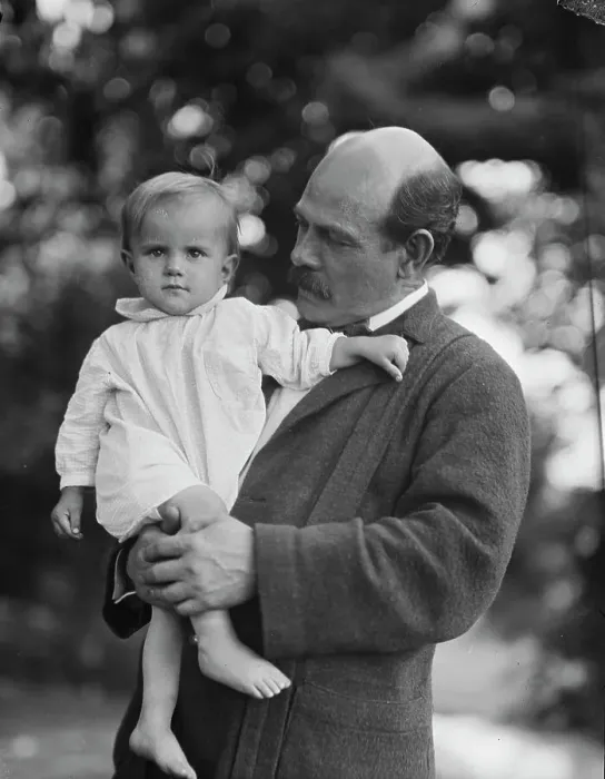 Framed Print : Borglum, Gutzon, Mr. and child, outdoors, 1917 Aug. 18. Creator: Arnold Genthe Framed Print : Borglum, Gutzon, Mr. and child, outdoors, 1917 Aug. 18. Creator: Arnold Genthe