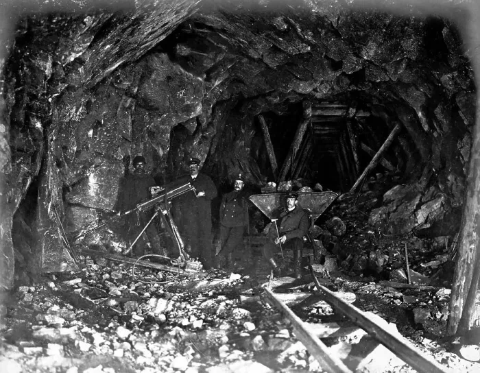 Framed Print : Boring in the Tunnel, 1900-1904. Creator: Unknown Framed Print : Boring in the Tunnel, 1900-1904. Creator: Unknown