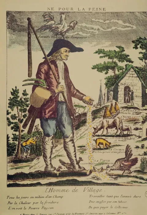Framed Print : Born to suffer, allegory about the sad situation of the farmers before the 1789 French Framed Print : Born to suffer, allegory about the sad situation of the farmers before the 1789 French