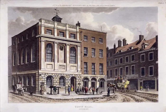 Framed Print : Borough High Street, Southwark, London, 1815 Framed Print : Borough High Street, Southwark, London, 1815