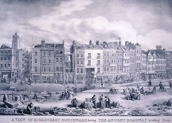 Borough High Street, Southwark, London, 1830. Artist: George Scharf