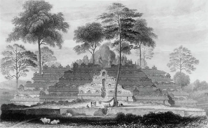 Framed Print : Borro Boedoor, 1845. Creator: William Purser Framed Print : Borro Boedoor, 1845. Creator: William Purser