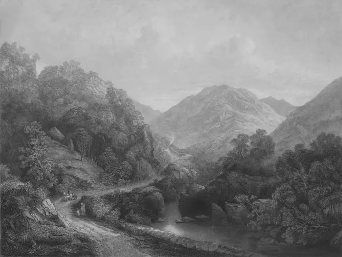 Framed Print : Borrowdale, c19th century. Artist: John LeConte