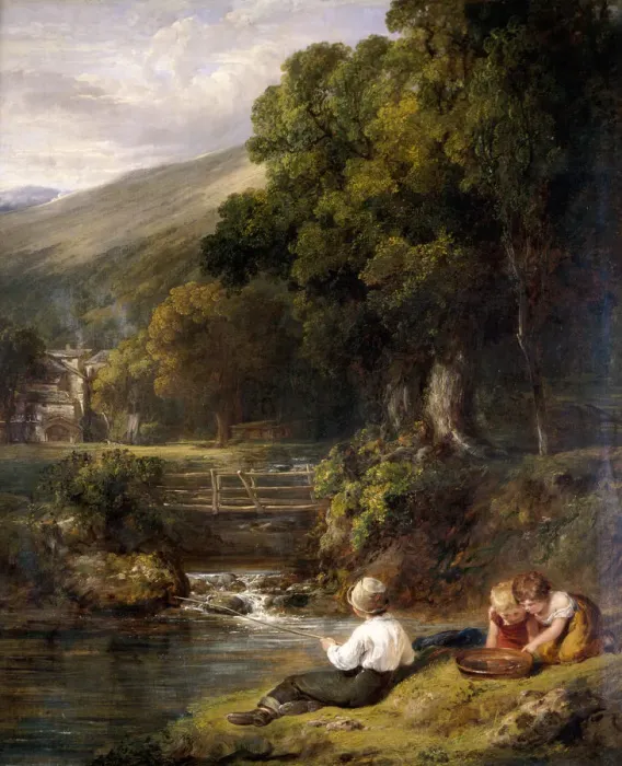 Framed Print : Borrowdale, Cumbria, 1821. Artist: William Collins Framed Print : Borrowdale, Cumbria, 1821. Artist: William Collins