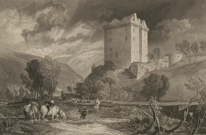 Framed Print : Borthwick Castle, 1819. Creator: Henry Le Keux Framed Print : Borthwick Castle, 1819. Creator: Henry Le Keux