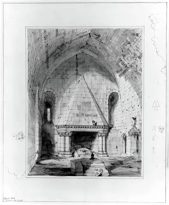 Framed Print : Borthwick Castle - The Great Hall, 1848-1852. Creator: Robert William Billings Framed Print : Borthwick Castle - The Great Hall, 1848-1852. Creator: Robert William Billings