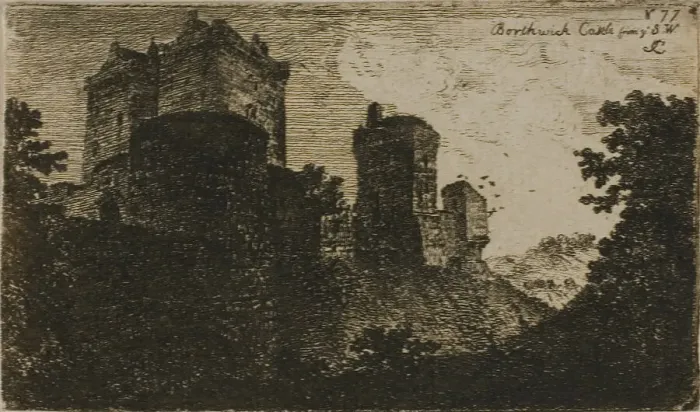 Framed Print : Borthwick Castle from the Southwest, n.d. Creator: John Clerk Framed Print : Borthwick Castle from the Southwest, n.d. Creator: John Clerk