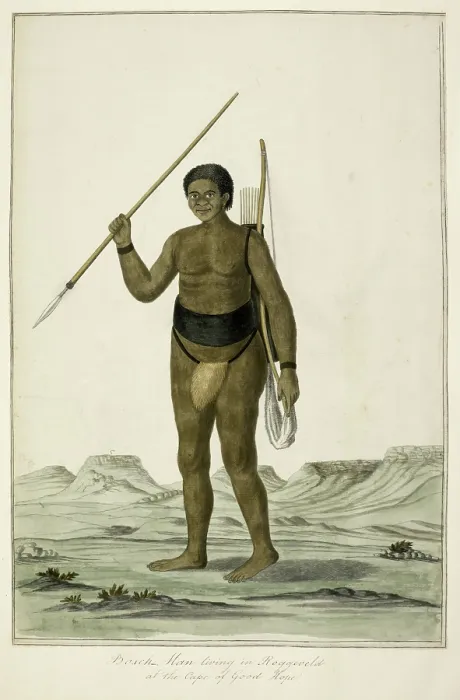 Framed Print : Bosch Man living in the Roggeveld [Rogefeldt], at the Cape of Good Hope, c1776-1777. Creator: Johannes Schemaker