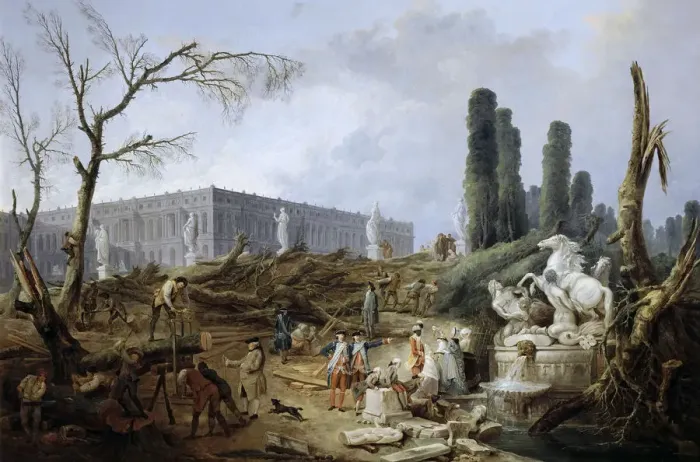 Framed Print : Bosquet des Bains d Apollon. Artist: Robert, Hubert (1733-1808) Framed Print : Bosquet des Bains d Apollon. Artist: Robert, Hubert (1733-1808)