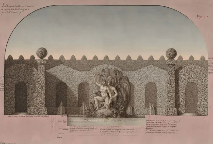 Framed Print : Bosquet de l Aurore. Creator: Lequeu, Jean-Jacques (1757-1826) Framed Print : Bosquet de l Aurore. Creator: Lequeu, Jean-Jacques (1757-1826)