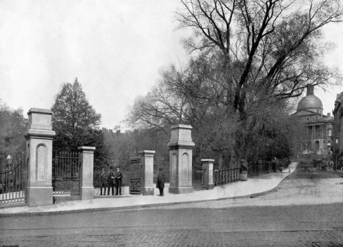 Framed Print : Boston Common, Boston, Massachusetts, USA, 1893. Artist: John L Stoddard Framed Print : Boston Common, Boston, Massachusetts, USA, 1893. Artist: John L Stoddard