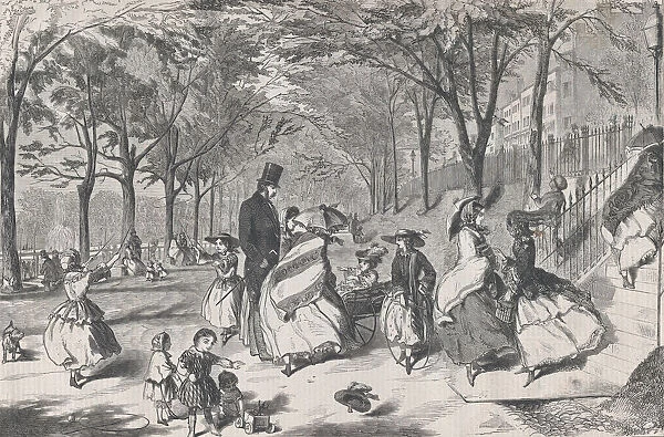 The Boston Common (Harpers Weekly, Vol. II), May 22, 1858. Creator: Unknown
