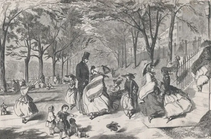 Framed Print : The Boston Common (Harpers Weekly, Vol. II), May 22, 1858. Creator: Unknown Framed Print : The Boston Common (Harpers Weekly, Vol. II), May 22, 1858. Creator: Unknown