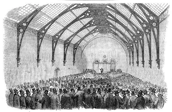 Boston Election - Meeting in the Corn Exchange, 1856. Creator: Unknown