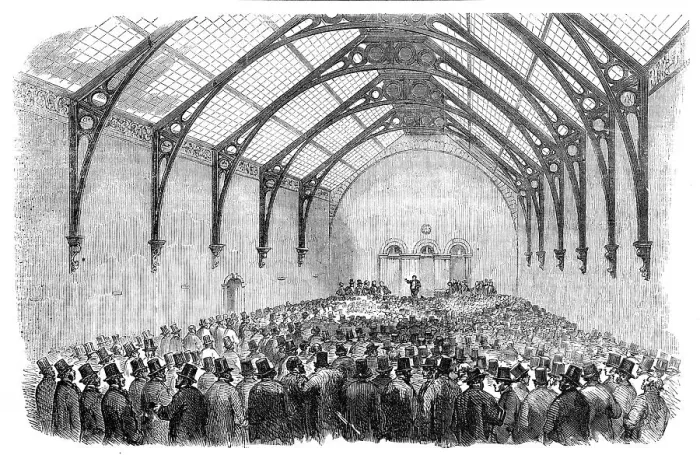 Framed Print : Boston Election - Meeting in the Corn Exchange, 1856. Creator: Unknown