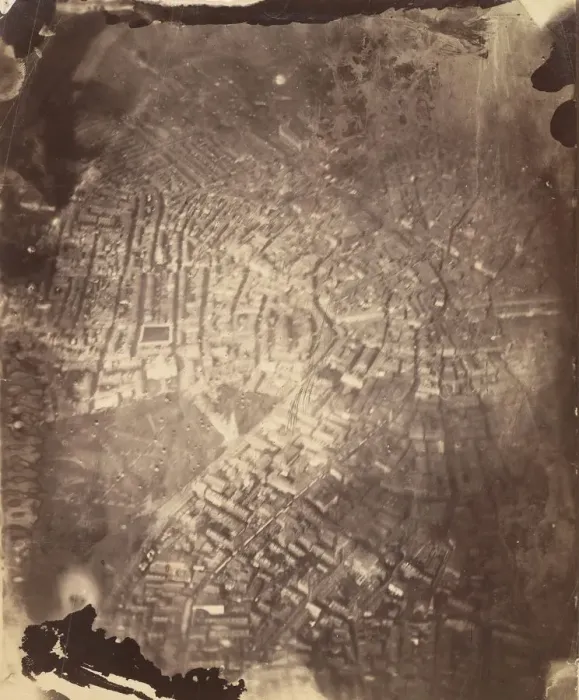 Framed Print : Boston from a Hot-Air Balloon, 1860s. Creator: James Wallace Black Framed Print : Boston from a Hot-Air Balloon, 1860s. Creator: James Wallace Black