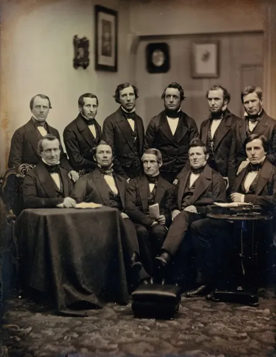 Framed Print : Boston Lawyers or Clergymen (?), ca. 1850. Creators: Josiah Johnson Hawes Framed Print : Boston Lawyers or Clergymen (?), ca. 1850. Creators: Josiah Johnson Hawes