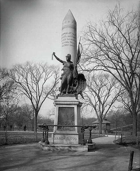 Boston, Mass. Boston Massacre Monument, between 1890 and 1906. Creator: Unknown