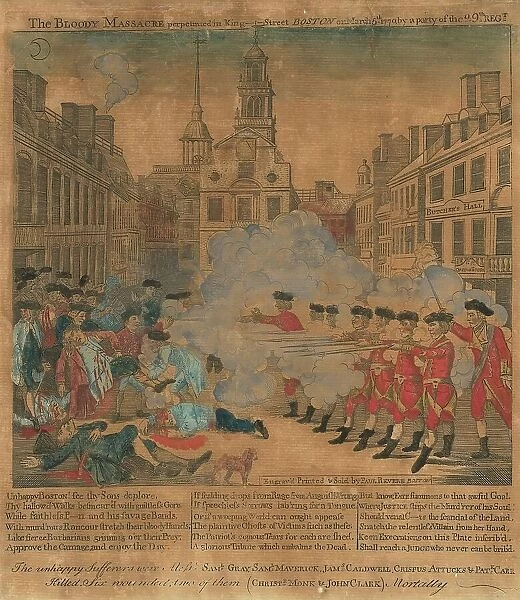 The Boston Massacre, 1770. Creator: Paul Revere