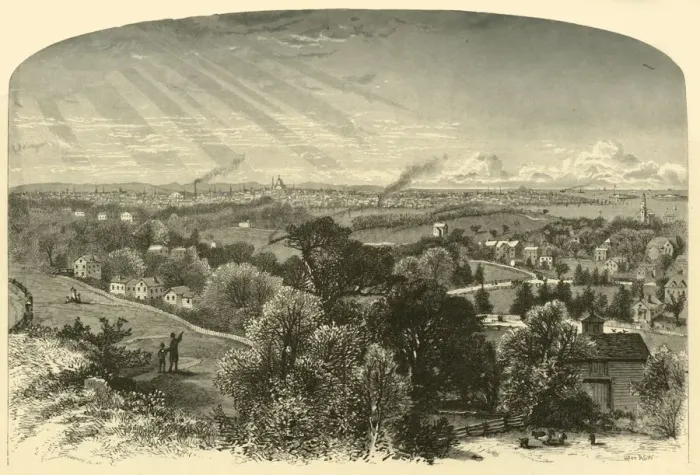 Framed Print : Boston, from Mount Bowdoin, 1874. Creator: W. Roberts Framed Print : Boston, from Mount Bowdoin, 1874. Creator: W. Roberts
