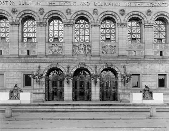 Framed Print : Boston Public Library, entrance, c.between 1910 and 1920. Creator: Unknown Framed Print : Boston Public Library, entrance, c.between 1910 and 1920. Creator: Unknown