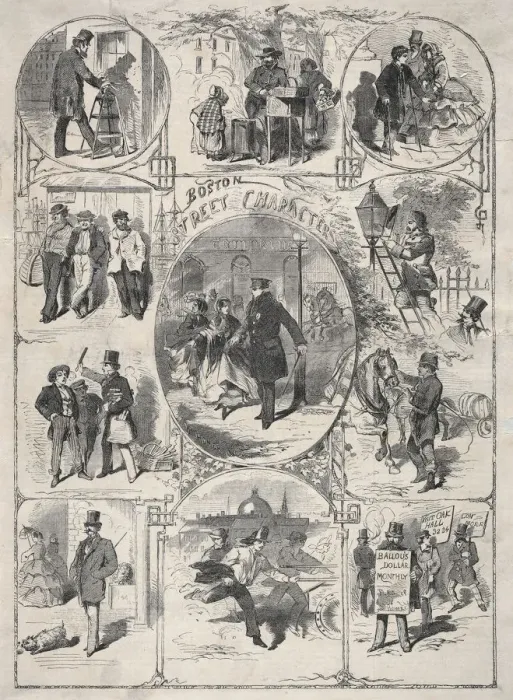 Framed Print : Boston Street Characters, 1859. Creator: Winslow Homer (American, 1836-1910) Framed Print : Boston Street Characters, 1859. Creator: Winslow Homer (American, 1836-1910)