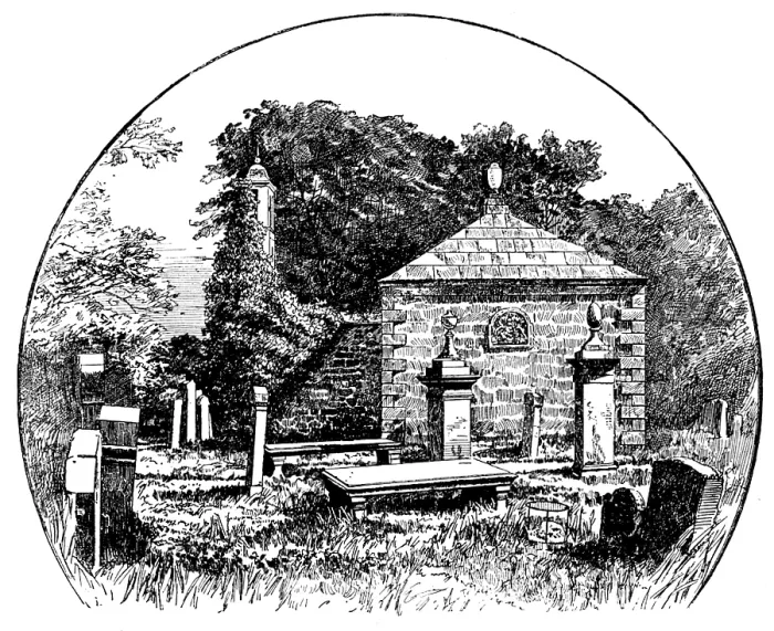 Framed Print : The Boswell Centenary: Auchinleck Churchyard..family vault...in which James Boswell was buried, 1895 Creator: Unknown Framed Print : The Boswell Centenary: Auchinleck Churchyard..family vault...in which James Boswell was buried, 1895 Creator: Unknown
