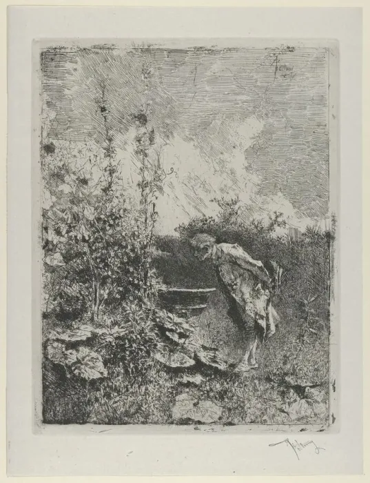 Framed Print : The botanist: a man in a garden examining its contents, 1860-70. Creator: Mariano Jose Maria Bernardo Fortuny y Carbo Framed Print : The botanist: a man in a garden examining its contents, 1860-70. Creator: Mariano Jose Maria Bernardo Fortuny y Carbo
