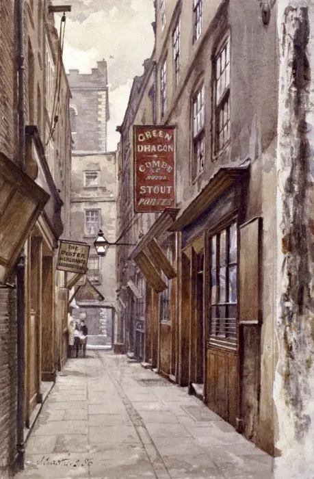 Framed Print : Botolph Alley, London, 1886. Artist: John Crowther Framed Print : Botolph Alley, London, 1886. Artist: John Crowther
