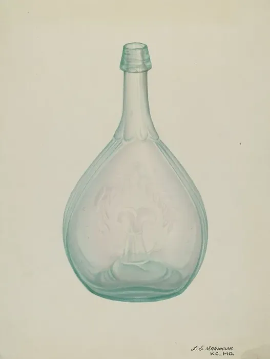 Framed Print : Bottle, c. 1940. Creator: Loraine Makimson Framed Print : Bottle, c. 1940. Creator: Loraine Makimson