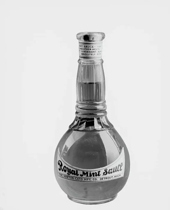 Framed Print : Bottle of Royal Mint Sauce made for Horton-Cato Mfg. Co. between 1900 and 1910. Creator: Unknown Framed Print : Bottle of Royal Mint Sauce made for Horton-Cato Mfg. Co. between 1900 and 1910. Creator: Unknown