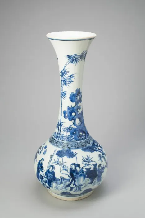Framed Print : Bottle-Shaped Vase with Figures in Garden, Ming dynasty (1368-1644)