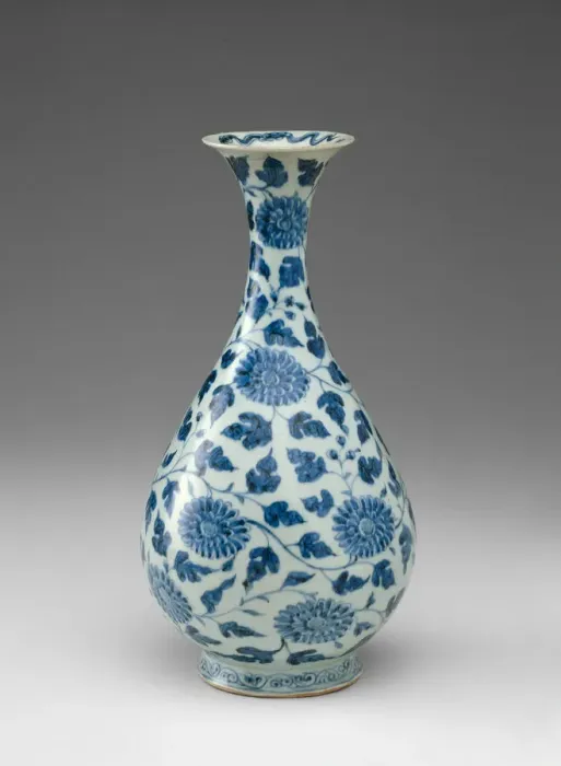 Framed Print : Bottle Vase with Peony Scrolls, Ming dynasty (1368-1644), late 14th century Framed Print : Bottle Vase with Peony Scrolls, Ming dynasty (1368-1644), late 14th century