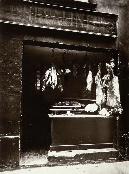 Boucherie, Rue Christine (image 2 of 2), 1923-24, (1956). Creator: Eugene Atget