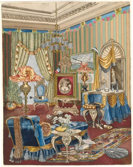 Framed Print : Boudoir, c. 1931. Creator: Perkins Harnly Framed Print : Boudoir, c. 1931. Creator: Perkins Harnly
