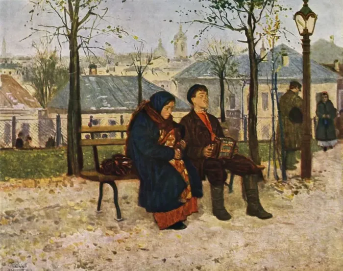 Framed Print : On the Boulevard, 1886-1887, (1965). Creator: Vladimir Makovsky Framed Print : On the Boulevard, 1886-1887, (1965). Creator: Vladimir Makovsky