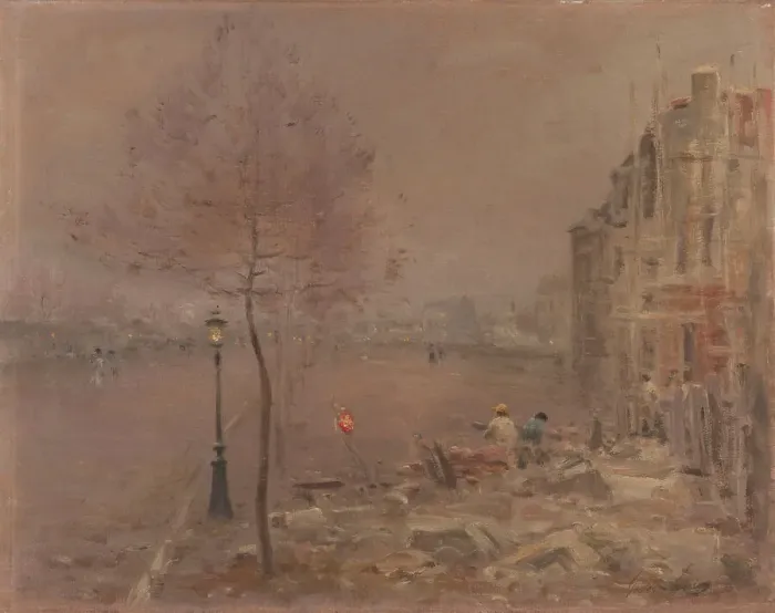 Framed Print : Boulevard Berthier, evening, c1890. Creator: Alexandre Gaston Guignard Framed Print : Boulevard Berthier, evening, c1890. Creator: Alexandre Gaston Guignard