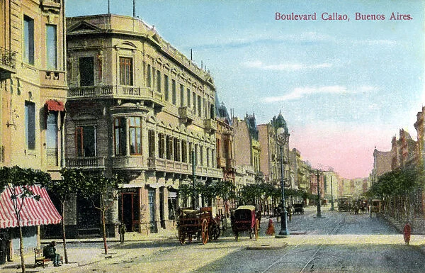 Boulevard Callao, Buenos Aires, Argentina, late 19th or early 20th century(?)