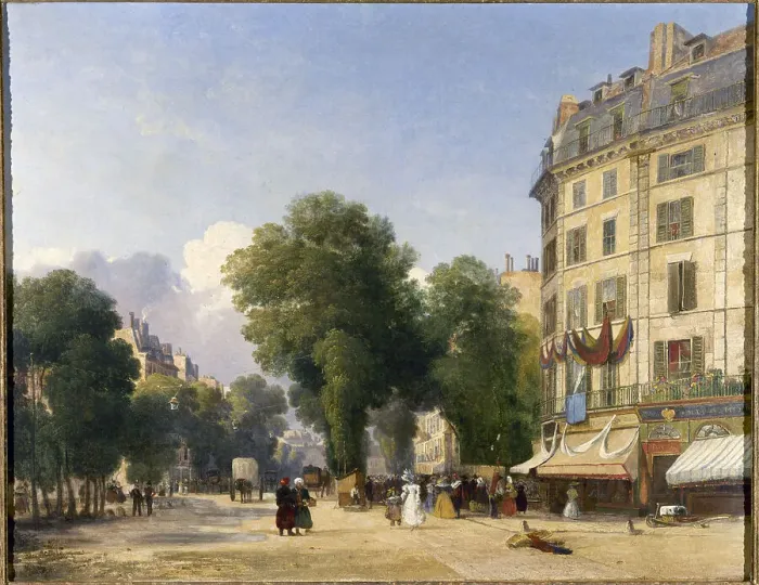 Framed Print : Boulevard des Capucines, at the end of rue de la Paix, 1834. Creator: Robert Stanley Colet Framed Print : Boulevard des Capucines, at the end of rue de la Paix, 1834. Creator: Robert Stanley Colet