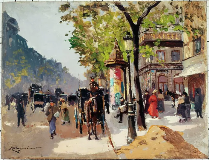Framed Print : Boulevard des Italiens, c1900. Creator: Emile Cagniart Framed Print : Boulevard des Italiens, c1900. Creator: Emile Cagniart