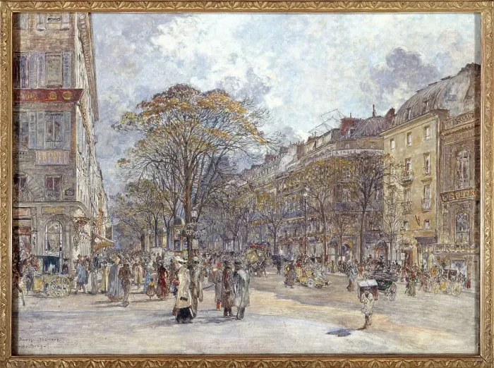 Framed Print : Boulevard des Italiens, in morning light, between 1902 and 1903. Creator: Frederic Houbron Framed Print : Boulevard des Italiens, in morning light, between 1902 and 1903. Creator: Frederic Houbron