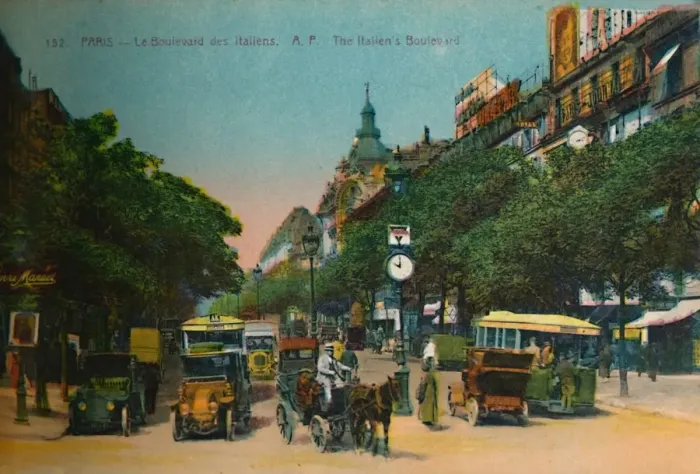 Framed Print : The Boulevard des Italiens, Paris, c1920 Framed Print : The Boulevard des Italiens, Paris, c1920