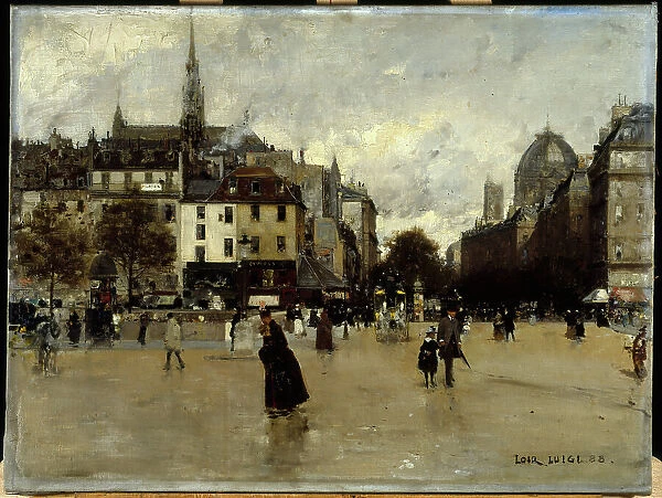 Boulevard du Palais, seen from Place Saint-Michel, 1888. Creator: Unknown
