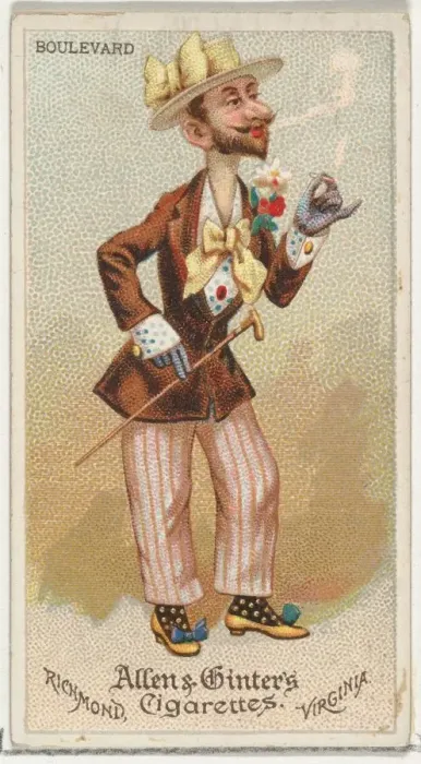 Framed Print : Boulevard, from Worlds Dudes series (N31) for Allen & Ginter Cigarettes, 1888 Framed Print : Boulevard, from Worlds Dudes series (N31) for Allen & Ginter Cigarettes, 1888